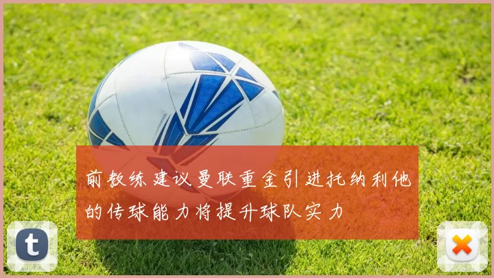 前教练建议曼联重金引进托纳利他的传球能力将提升球队实力